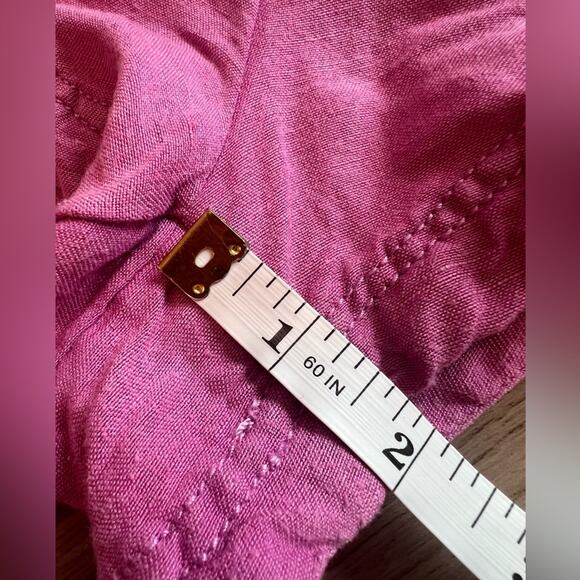 Free People Mirella Linen Blend Drawstring Shorts, Pink Plum, Size Medium - Picture 8 of 9